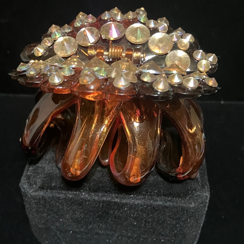 Ju-Ju-Be Amber Tortoiseshell Crystal-Stud Hair Claw